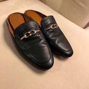 Coach Black Leather Flats Sleek Design